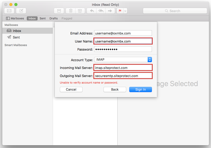gmail imap email settings for mac